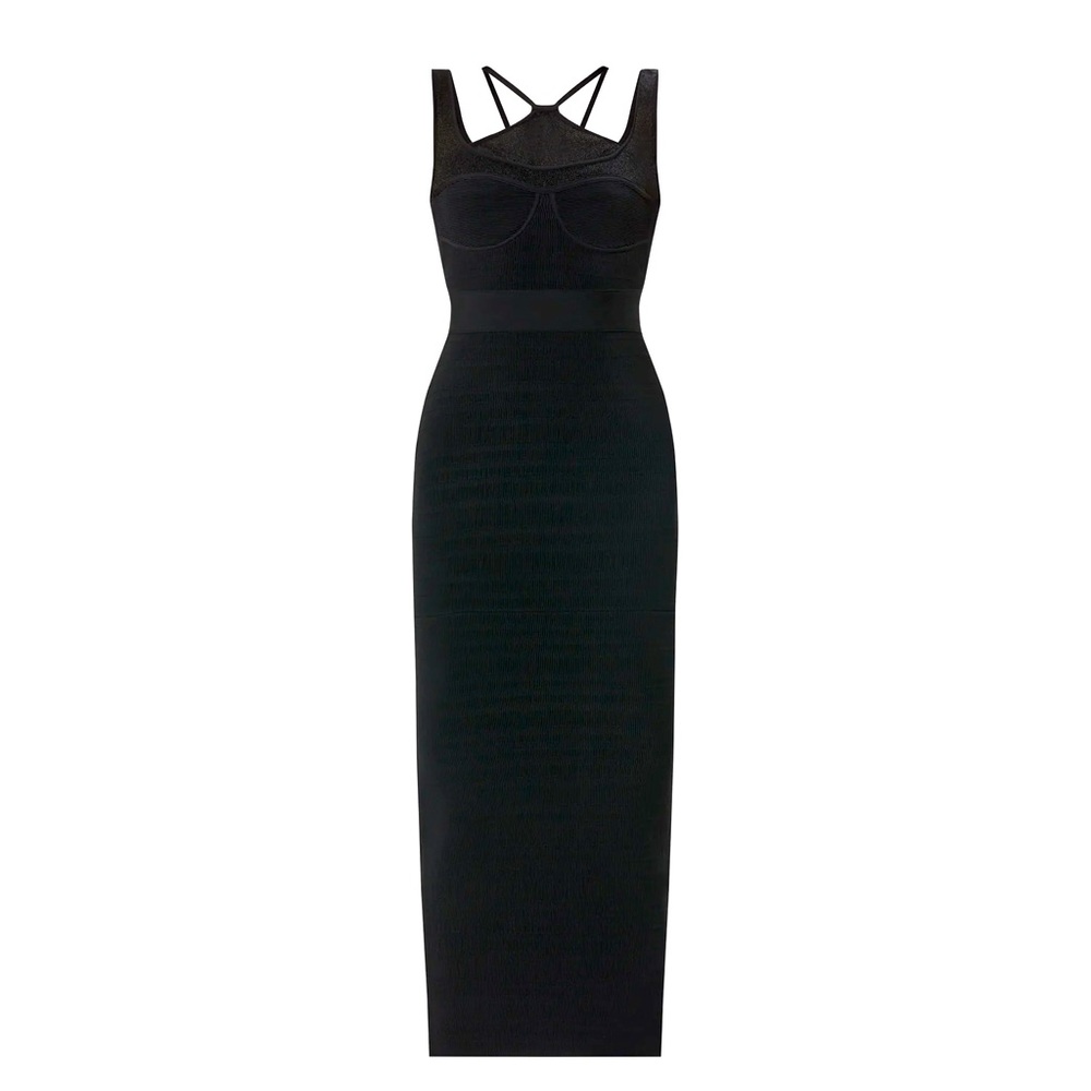 GATHERED BUSTIER HALTER GOWN